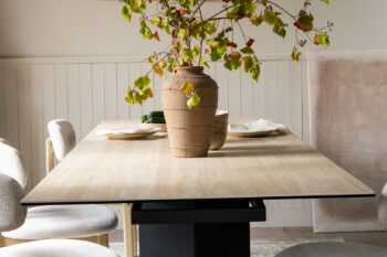 Table LAMAR - grès cérame travertin